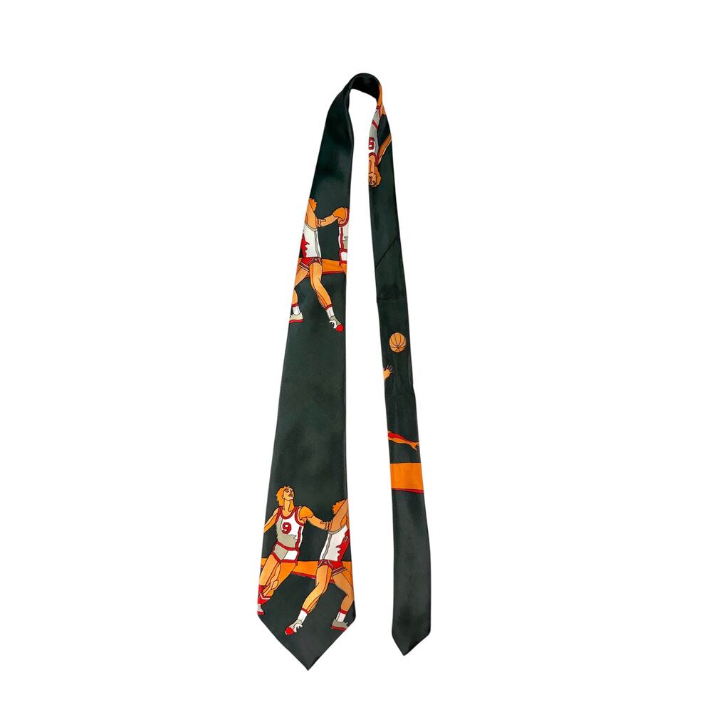 Liebert Vintage Necktie Basketball Art 100% Acetate Castner Knott Menswear 70's